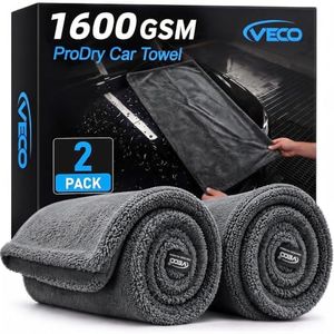 Veco 1600 GSM Car Drying Towel, 36x24 70/30 Microfiber, Gray