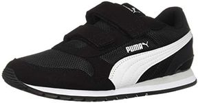 PUMA Unisex Kids St Runner Hook and Loop Sneaker, Black- White-Gray Violet, 10 US Toddler