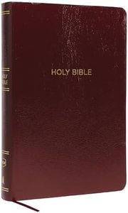 NKJV Holy Bible, Super Giant Print Reference Bible, Burgundy Leather-look, 43,000 Cross references, Red Letter, Comfort Print: New King James Version