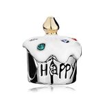 MiiFort Birthday Cake Charm Compatible with Pandora Bracelets Cupcake Sister Daughter Granddaughter Mom Auntie Sister Best Friends Birthday