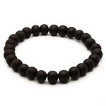 WoCra® Karungali Bracelet | 100% Natural Unpolished Karungali Bracelet Original Certified | Government Lab Certified Black Ebony Wood Bracelets | Unique Gift for Loved Ones | 8mm Bead Size | 1 Piece