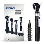 Scian Otoscope Ear Scope with Light, Ear Infection Detector, Pocket Ear Checker Kit with 3X Magnify lens & 8 Speculum Tips for Kids,Elders,Dogs,Home Use (Black)