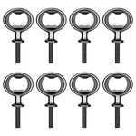 Ohiyoo Bottle Opener Insert Kits 8 Pack Metal Beer Bottle Opener Kit, Rustproof Bottle Opener Kit for Woodturning, Bottle Opener Hardware for DIY Craft and Handmade (Black)