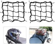 Motorcycle Helmet Net Cargo Net 2 Pack Bungee Net for Motorcycle Bike Load Cover ATVs with Hooks Elasticated Stretchable