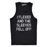 Crazy Dog T-Shirts Mens I Flexed and The Sleeves Fell Off Tank Top Funny Sleeveless Gym Workout Shirt (Black) - M