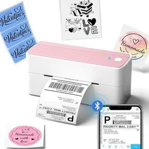 Phomemo Bluetooth Thermal Label Printer, 241BT 4X6 Wireless Shipping Labels Printer for Small Business, Pink Label Printers for Shipping Package, Compatible with iPhone, Android, Amazon, Shopify, USPS