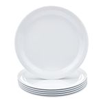 Amazon Basics 9 in. White Melamine Plate - 6 Piece Set (Previously AmazonCommercial brand)