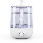 ALACRIS Ultrasonic Cool Mist Humidifier, 4L Large Humidifiers for Bedroom, Transparent Water Tank, Top-Fill Cool Mist Humidifier, Auto Shut-Off, Purification Filter for Baby and Plants