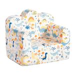 Tiita Kids Couch Toddler Chair, Cloud-Like Comfy Printed Kids Sofa Toddler Reading Chair with Washable Cover Carrying Handle, Convertible Children Sofa Chair for Girls and Boys