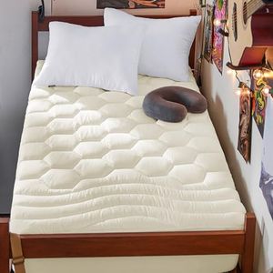 Bedsure Beige Twin XL Mattress Pad - Soft Mattress Topper for College Dorm Room Essentials, Extra Long Twin Bed Cover Protector with 8-21 Inches Deep Pocket, Washable, Beige, 39x80 Inches