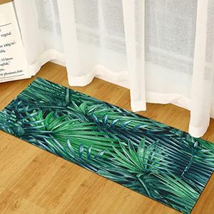 3D Palm Leaf Carpet 180x40cm Green Tropical Plants Rugs Kitchen Bathroom Anti-Slip Door Mats Carpet Living Room Bedroom Decor Floor Rugs