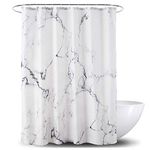 YOSTEV Marble Bathroom Shower Curtain,Grey and White Fabric Shower Curtain with Hooks,Unique 3D Printing,Decorative Bathroom Accessories,Water Proof,Reinforced Metal Grommets,Stall 54x78 Inches