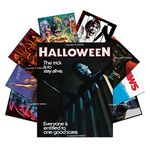 9 Pcs Vintage Horror Movie Posters Retro Creepy Classic Scary Movie Film Prints Posters Home Man Cave Movie Theater Wall Decor 8×10 Inches Unframed