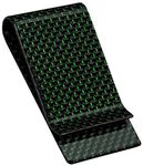 Carbon Fiber Money Clip Credit Card holder - SERMAN BRANDS Slim Business Card Holder Clips for men Glossy (Forest Green)