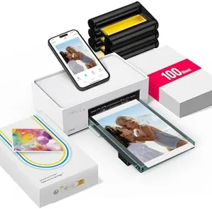 Liene M100 4x6'' Photo Printer, Phone Printer 100 Sheets & 3 Cartridges, Full-Color Photo, Portable Instant Photo Printer for iPhone Android, Thermal Dye Sublimation, Wi-Fi Picture Printer 100 Papers