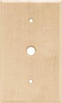 Brainerd 64663 Wood Square Single Coaxial Wall Plate, Unfinished Wood