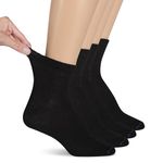 Dr. Scholl's Women's Diabetes & Circulator Socks-4 & 6 Pair Packs-Non-Binding Moisture Management, Black - Ankle (4 Pairs), 8-12
