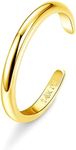 HAIAISO 14K Gold Filled Toe Rings Adjustable Toe Ring for Women Thin Toe Rings Minimalist Open Band Toe Ring Summer Beach Foot Jewelry, Gold, No Gemstone