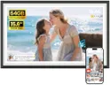 BIGASUO Digital Picture Frame Frameo 15.6" WiFi Electronic Photo Frames Large with 64GB Memory 1920x1080 IPS FHD Touch Screen Share Moments Instantly Anywhere Photo Gifts for Parents and Grandparents