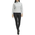 Calvin Klein Women's Sequin Mock Neck Long Sleeve Sweater, Heather Dove, Small