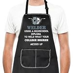 Welder Lover Gift Welder Using A Highschool Diploma To Weld Apron New Job Graduate For Welder Husband Brother Dad Gift, Welder Highschool