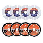 Circular Saw Blade 2inch - BRSCHNITT 4PCS 72T Cutting Discs & 4pcs 2" Carbide Multi Wheel 10mm Bore for Cutting Wood, Copper, Aluminum, Plastic and Soft Metal