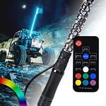 True Mods 3ft Spiral LED Whip Light for UTV ATV [21 Modes] [20 Colors] [RF Wireless Remote] [Weatherproof] [USA Flag] LED Whip Antenna for RZR Can-Am Polaris UTV ATV Accessories