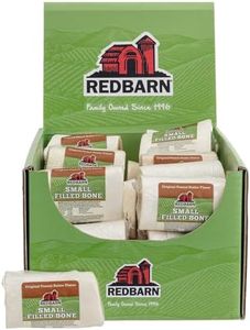 Redbarn Pet Products Small Filled Dog Bones, Peanut Butter Flavor - Long Lasting Stuffed Femur Chew Treat Made in USA for Aggressive Chewers - Case of 20 Bones