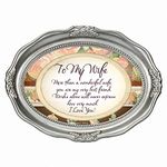 Cottage Garden to My Wife More Than Wonderful Metallic Wavy 5 x 7 Oval Table Top and Wall Photo Frame