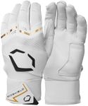 EvoShield Carbyne Adult Batting Gloves with Strap - Team White, Large