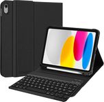 SENGBIRCH Keyboard case for iPad 10th Generation Case (10.9", 2022) - UK layout Keyboard, Flip Stand Case with Pencil Holder, Detachable Wireless Bluetooth Keyboard, Black