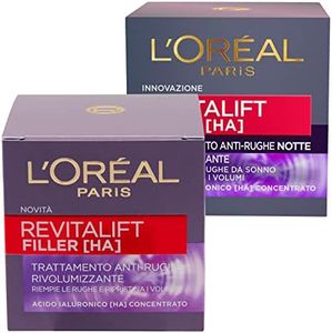 L'Oréal Paris Revitalift Filler - Tratamiento antiarrugas noche y día con ácido hialurónico
