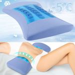 Vamorry Gel Lumbar Support Pillow for Bed Relief Lower Back Pain - Cooling Memory Foam Back Pillow for Sleeping - Waist Sleep Cushion for Side&Back Sleepers - Wedge Bolster Pillow [US. Patent Design]