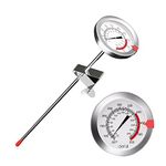 defull 9" Deep Fry Thermometer with Clip Instant Read Dial Thermometer 9 inch Stainless Steel Stem Meat Thermometer Cooking Thermometer for Turkey, BBQ, Grill