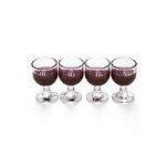 Odoria 1/12 Scale Dolls House Miniature Wine Glasses 4Pcs Dollhouse Accessories, Wine Red