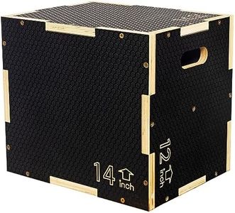 Signature Fitness 3 in 1 Non-Slip Wooden Plyo Box Plyometric Box Jumping Exercise, Multiple Sizes