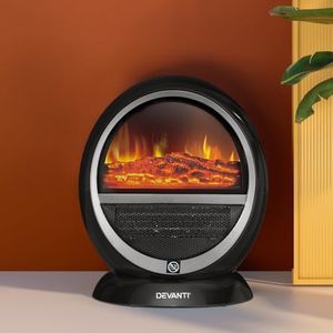 Devanti Electric Fireplace Fire Heater 3D Flame Effect Heaters Indoor 1500W