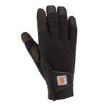 Carhatt MenS Synthetic Leather High Dexterity Touch Sensitive Secure Cuff Glove, Black, Medium