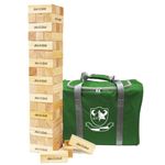 Jac & Mok Tumble Tower Game Wooden Blocks Stacking Timber Game Includes Carry Case (High, 54 Wooden Blocks)