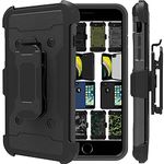 DuraSafe Cases for iPhone 6 iPhone 6s 4.7" [ 2014/2015 ] A1549 A1586 A1589 A1633 A1688 A1700 Heavy Duty Military Print Belt Clip Rugged Cover - Dark Gray (with Holster)