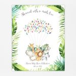 Jungle Baby Shower Theme Finger Print Guestbook Substitute Kit, Safari Baby Shower Thumb Print Keepsake (Unframed A4 (21x29.7cm))