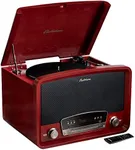 Electrohome Kingston 7-in-1 Vintage Vinyl Record Player Stereo System with 3-Speed Turntable, Bluetooth, AM/FM Radio, CD, Aux in, RCA/Headphone Out, Vinyl/CD to MP3 Recording & USB Playback (RR75C)