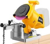 Electric Chainsaw Chain Sharpener Compatible for Dewalt 20V Battery(NO Battery), Cordless Automatic Chain Sharpener Tool With 5800RPM High Speed, For 1/4'', 0.325'', 3/8'', 0.404''Pitch, Bench-Mounted