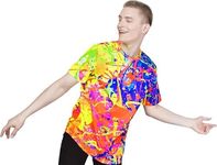 aofmoka Neon Glow Blacklight Future Abstract Pattern Hot Gravity Jamaica Music Peace Design Love Letters Beyond Radiant Visual Streetwear Culture Dream Expression Festival Style Medium T-Shirt Men
