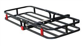 MaxxHaul 70107 53" x 19-1/2" Hitch Cargo Carrier - Trailer Hitch Mount Steel Cargo Carrier With High Side Rails For RV's, Trucks, SUV's, Vans, Cars with 2" Hitch Receiver - 500-lb Load Capacity, Black