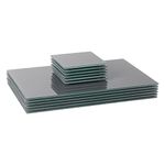 Harbour Housewares Glass Placemats & Coasters Set - 12pc - Grey - 30x20cm - Dining Table Protection Place Mats Cup Drink Coasters for Tabletops, Worktops