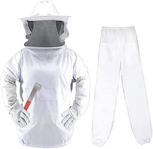 POLLIBEE Professional Beekeeper Suit, Beekeeping Suit Outfit Apiarist Bee Suit with Veil Hood &Beekeeping Gloves,Full Body Suit with J Hook