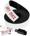 Dry Erase Magnetic Strips 50 feet x 1inch x Total Thickness 0.5mm+Marker+1 Dry Erase Marker