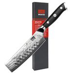 SHAN ZU Chef's Knife Nakiri Kitchen Knife Professional Knife Chef's Knife 16.5 cm All-Purpose Knife Damascus Stainless Steel Extra Sharp Knife Blade with Ergonomic Handle