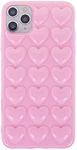 iPhone 11 Pro Max Case for Women, DMaos 3D Pop Bubble Heart Kawaii Gel Cover, Cute Girly for iPhone11 Pro Max 6.5 inch 2019 - Baby Pink